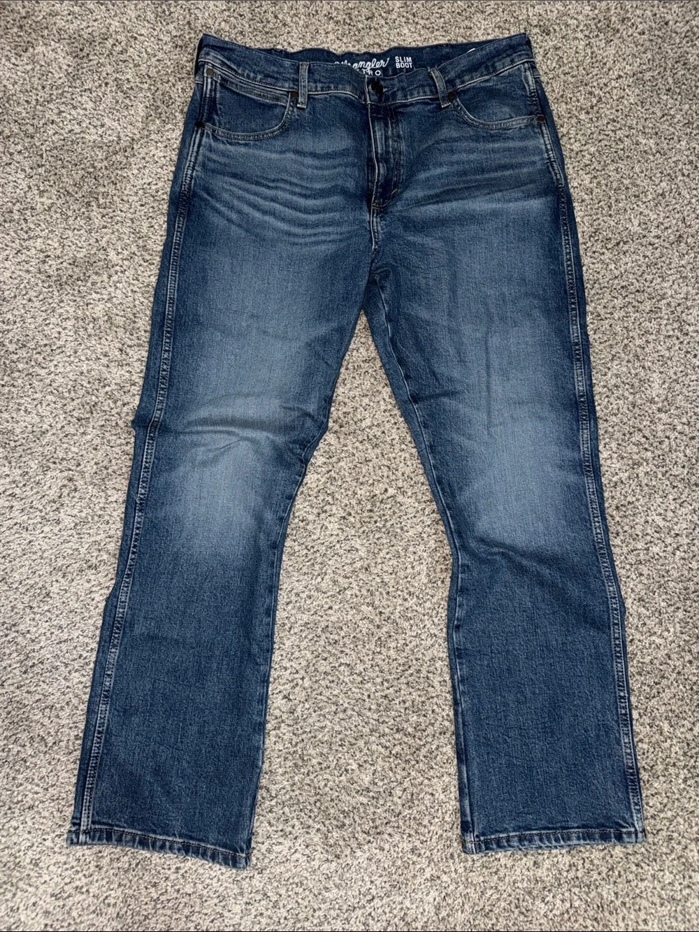 Men's slim boot wranglers retro dark wash size 38x32